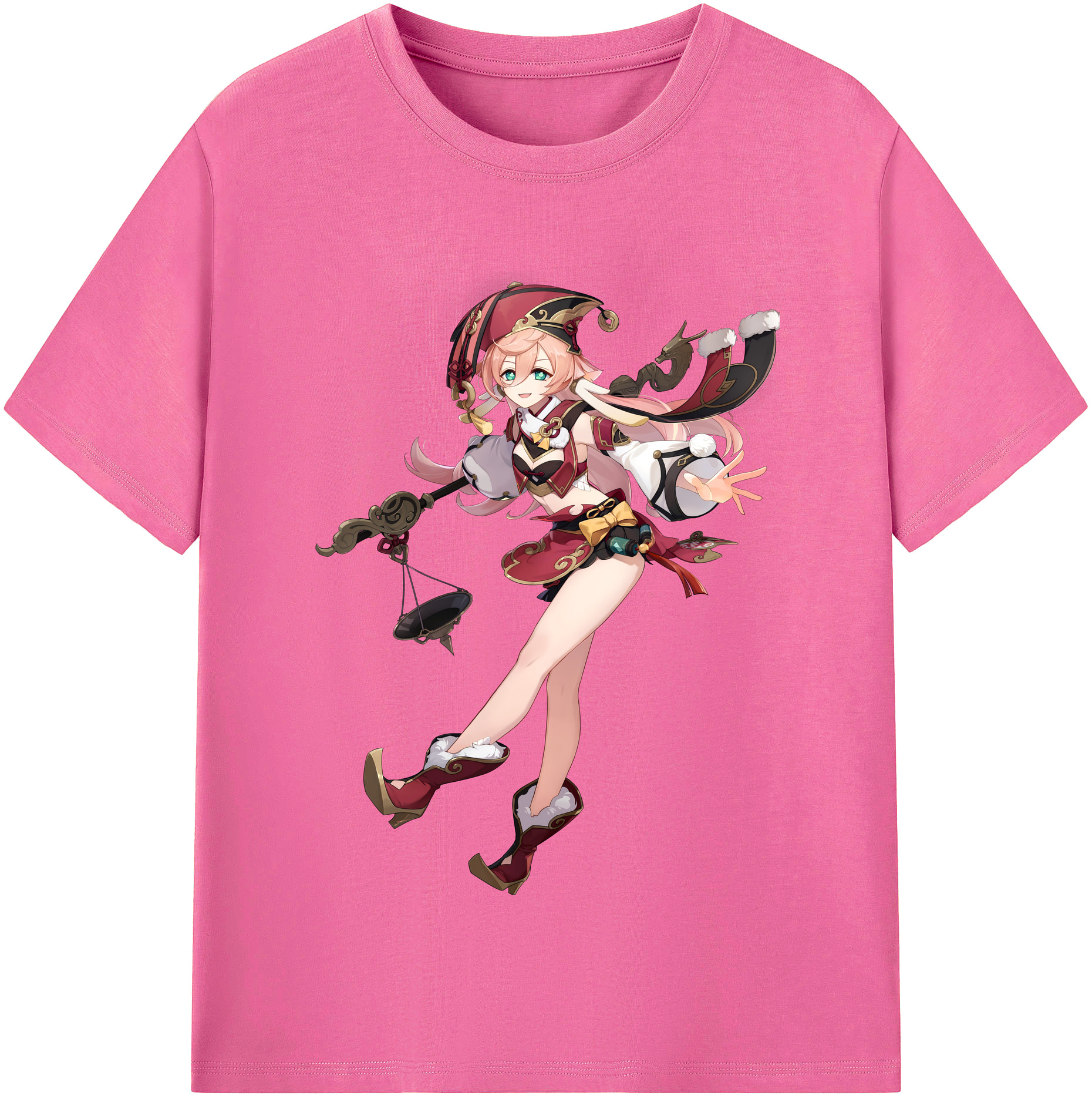 げんし神 ヤンフェイ genshin Yanfei レディースカジュアルプリントTシャツ（綿100％）